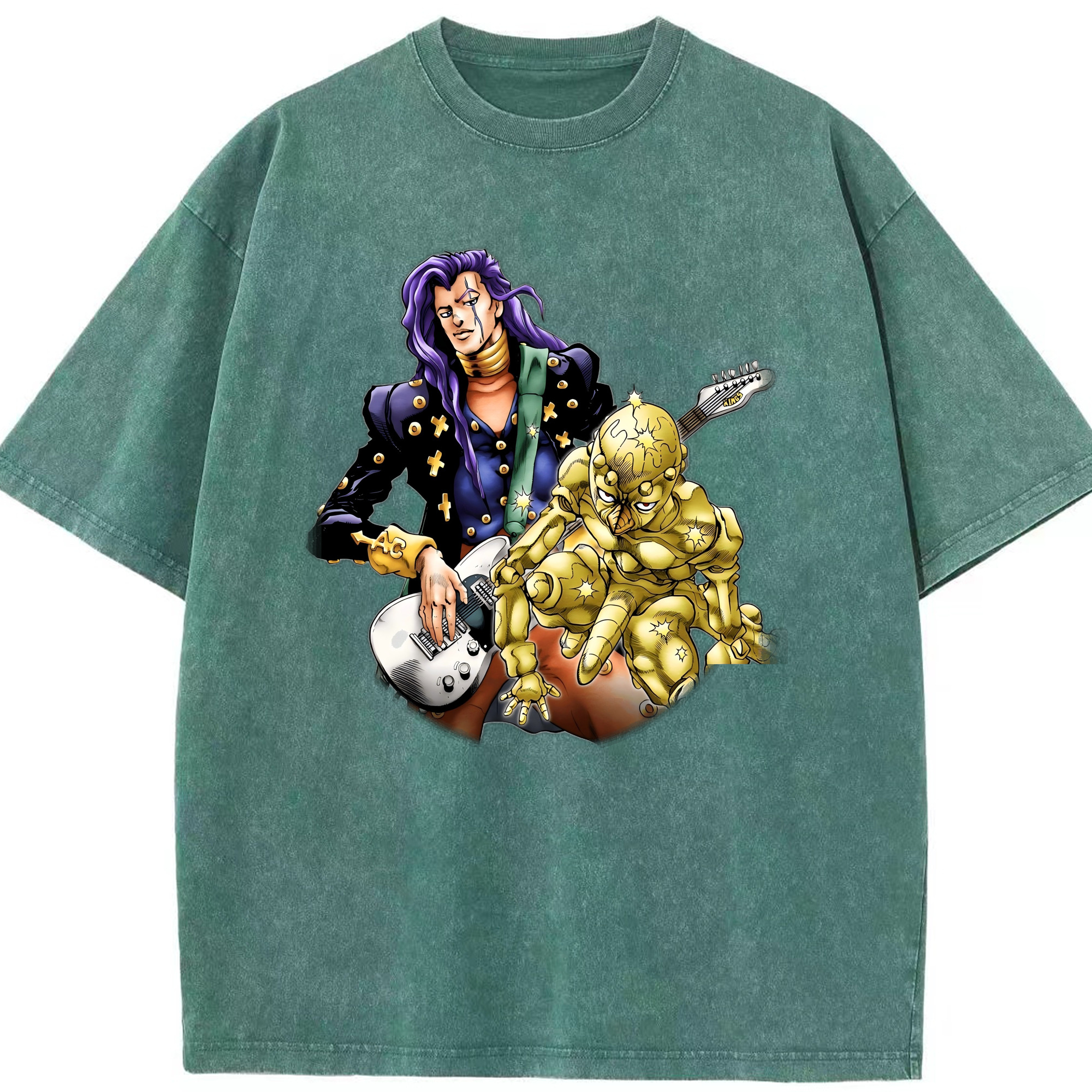（画像用） ジョジョの奇妙な冒険 おといし あきら JoJo's Bizarre Adventure Akira Otoishi 綿100% ヴィンテージ風 半袖Tシャツ（フロントプリント）